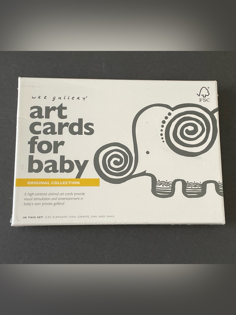 Wee Gallery art cards for baby black and white high contrast original collection